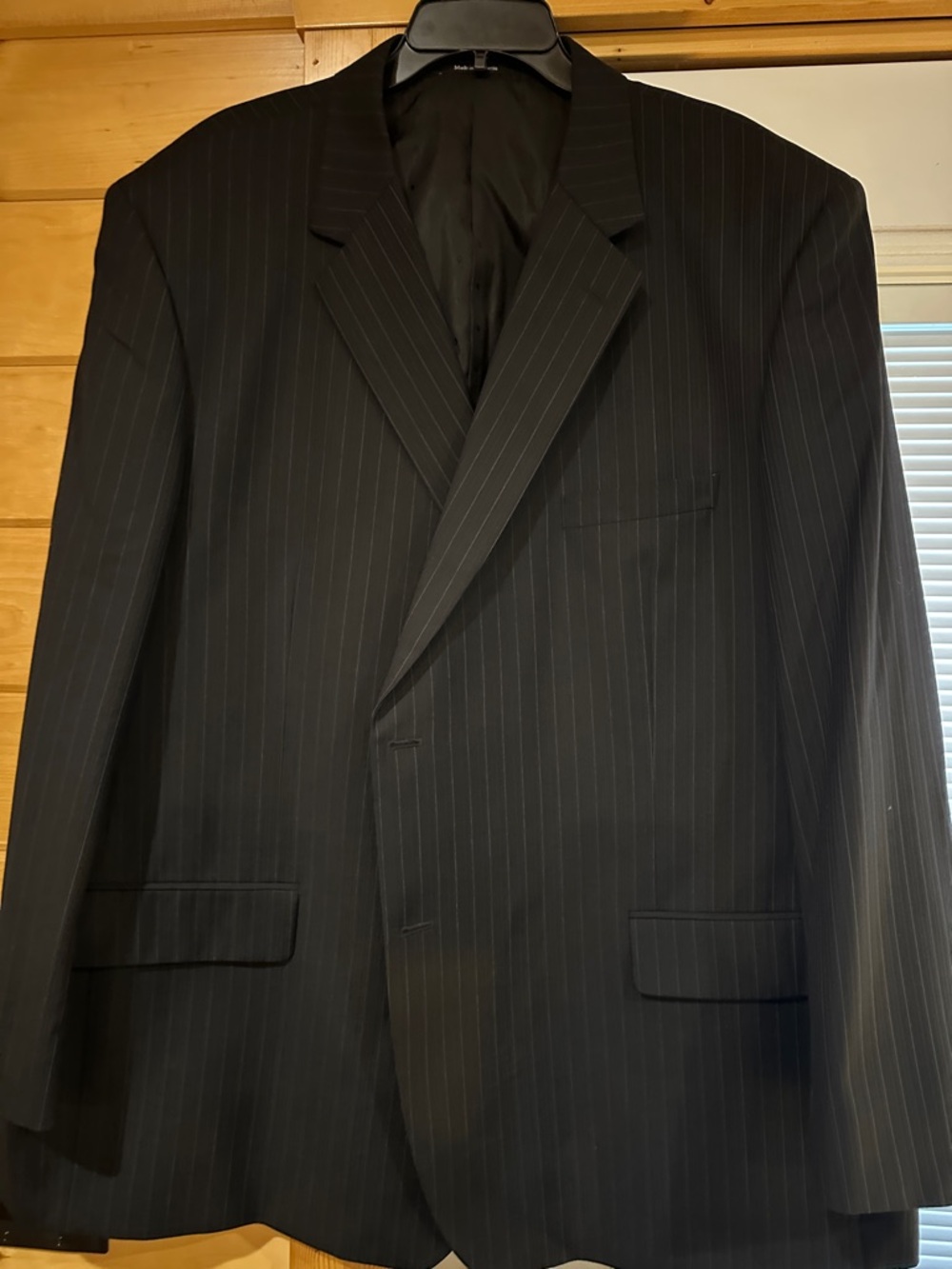 Joseph & Feiss Black with red/cream Pinstripe Single-Breasted Suit Jacket